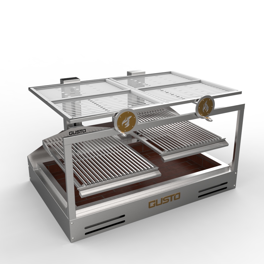 Gusto Argentine double parrilla built-in commercial charcoal grill GHDP3V2 - 5