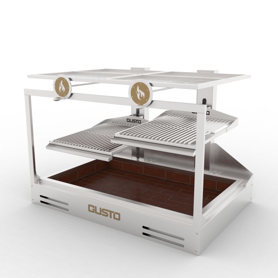 Gusto Argentine double parrilla built-in commercial charcoal grill GHDP3V2