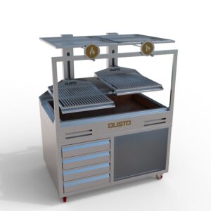 Gusto Argentine dual parrilla commercial grill w cabinet GADPC4V1