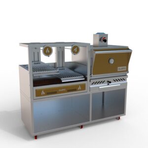 Gusto combo commercial charcoal oven grill and Argentine grill-3