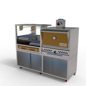 Gusto combo commercial charcoal oven grill and Argentine grill-4