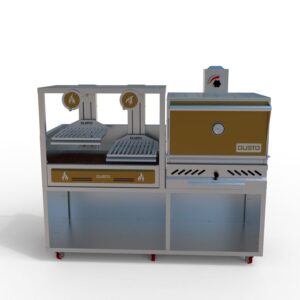 Gusto commercial charcoal oven grill and Argentine grill combo-2
