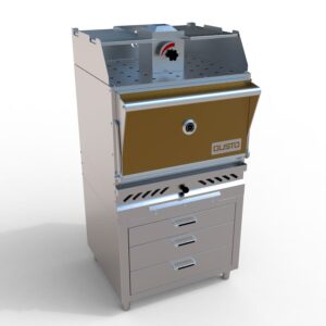 Gusto commercial charcoal oven grill for restaurant w 3 drawers-3